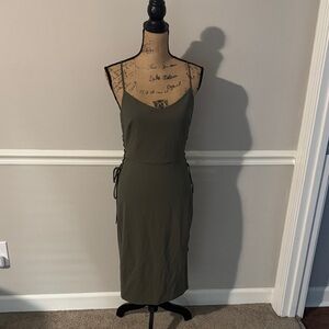 STATE Olive Green Midi Dress